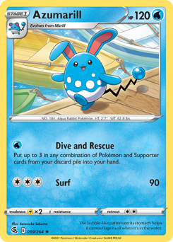 Azumarill #059/264 Rare (Reverse Holofoil) / Fusion Strike