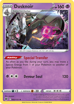 Dusknoir #062/172 Holo Rare (Holofoil) / Brilliant Stars