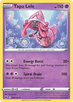 Tapu Lele #064/159 Holo Rare (Reverse Holofoil) / Crown Zenith