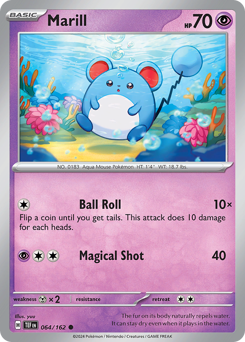 Marill #064/162 Common (Reverse Holofoil) / Temporal Forces