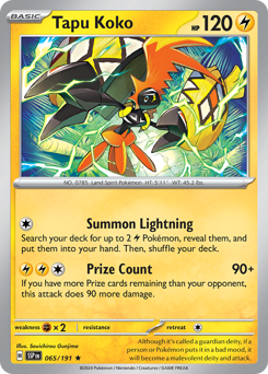 Tapu Koko #065/191 Rare (Reverse Holofoil) / Surging Sparks