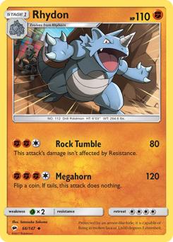 Rhydon #066/147 Uncommon (Reverse Holofoil) / Burning Shadows