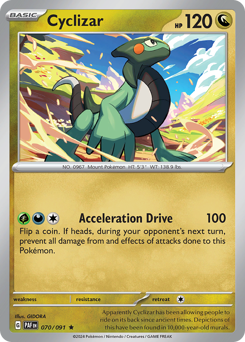 Cyclizar #70/91 Rare (Holofoil) / Paldean Fates