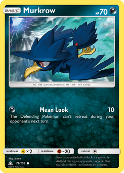 Murkrow #071/156 Common (Reverse Holofoil) / Ultra Prism