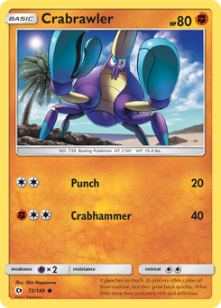 Crabrawler #072/149 Common (Reverse Holofoil) / Sun & Moon