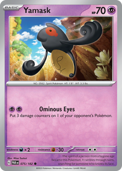 Yamask #075/182 Common (Reverse Holofoil) / Paradox Rift