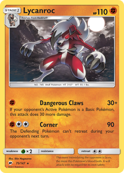 Lycanroc #075/147 Holo Rare (Holofoil) / Burning Shadows