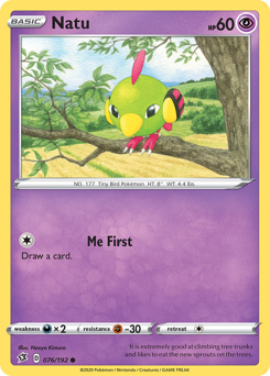 Natu #076/192 Common (Reverse Holofoil) / Rebel Clash
