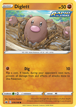 Diglett #076/198 Common (Reverse Holofoil) / Chilling Reign