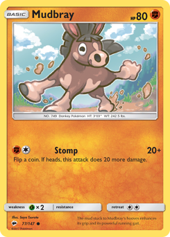 Mudbray #077/147 Common (Reverse Holofoil) / Burning Shadows