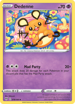 Dedenne #078/189 Uncommon (Reverse Holofoil) / Darkness Ablaze