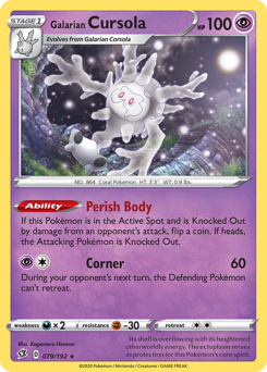 Galarian Cursola #079/192 Holo Rare (Holofoil) / Rebel Clash