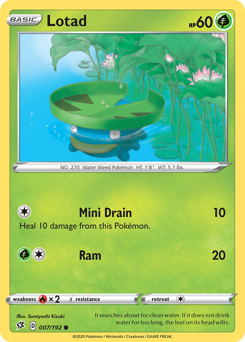Lotad #007/192 Common (Reverse Holofoil) / Rebel Clash
