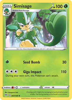 Simisage #007/189 Uncommon / Darkness Ablaze