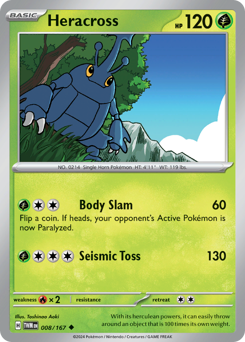 Heracross #008/167 Uncommon (Reverse Holofoil) / Twilight Masquerade