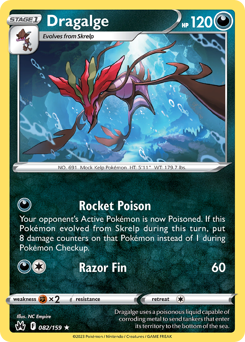 Dragalge #082/159 Rare (Reverse Holofoil) / Crown Zenith