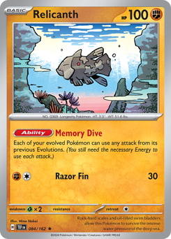 Relicanth #084/162 Rare (Holofoil) / Temporal Forces