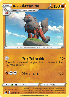 Hisuian Arcanine #084/196 Holo Rare (Holofoil) / Lost Origin