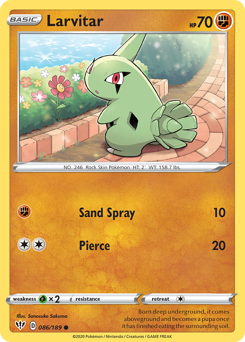 Larvitar #086/189 Common / Darkness Ablaze