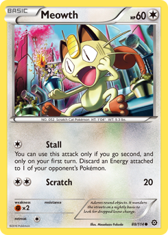 Meowth #088/114 Common (Reverse Holofoil) / Steam Siege