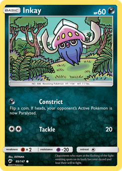 Inkay #089/147 Common (Reverse Holofoil) / Burning Shadows