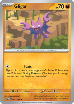 Gligar #091/182 Common (Reverse Holofoil) / Paradox Rift