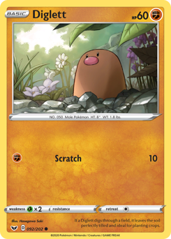 Diglett #092/202 Common / Sword & Shield
