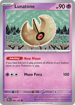 Lunatone #092/197 Uncommon / Obsidian Flames