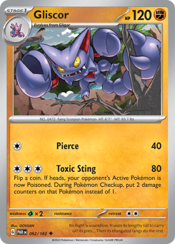 Gliscor #092/182 Uncommon (Reverse Holofoil) / Paradox Rift