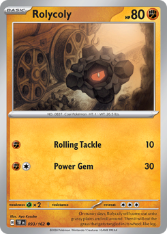 Rolycoly #093/162 Common (Reverse Holofoil) / Temporal Forces