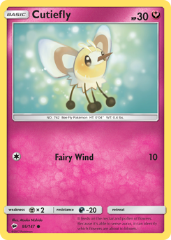Cutiefly #095/147 Common (Reverse Holofoil) / Burning Shadows