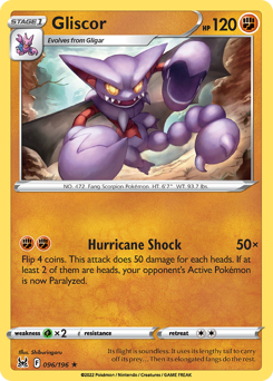 Gliscor #096/196 Rare (Reverse Holofoil) / Lost Origin