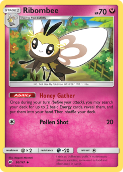 Ribombee #096/147 Uncommon (Reverse Holofoil) / Burning Shadows