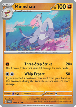 Mienshao #097/182 Uncommon (Reverse Holofoil) / Paradox Rift