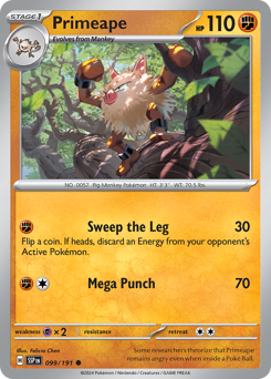 Primeape #099/191 Common (Reverse Holofoil) / Surging Sparks