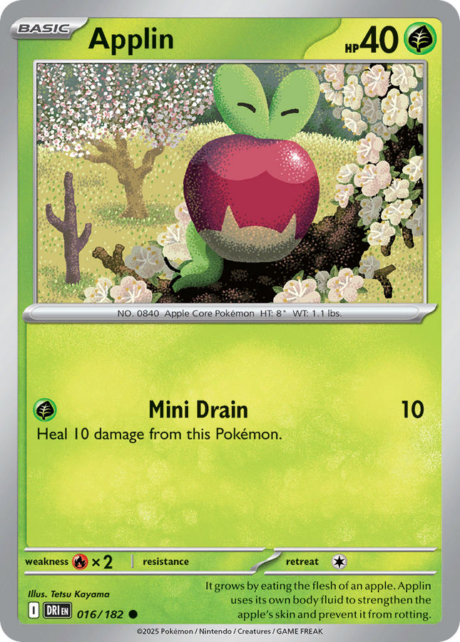 Applin #016/182 Common (Reverse Holofoil) / Destined Rivals