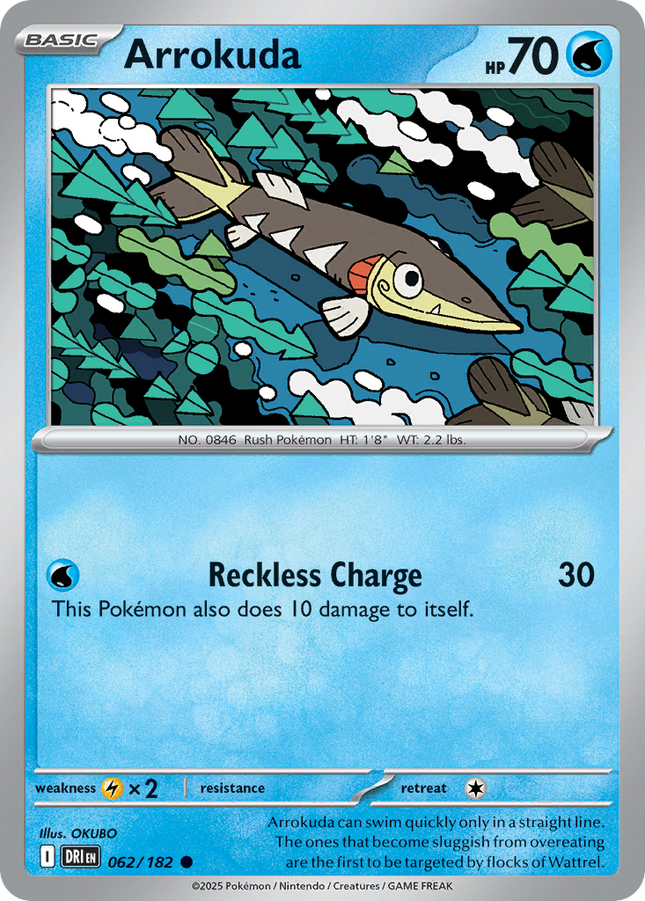 Arrokuda #062/182 Common (Reverse Holofoil) / Destined Rivals