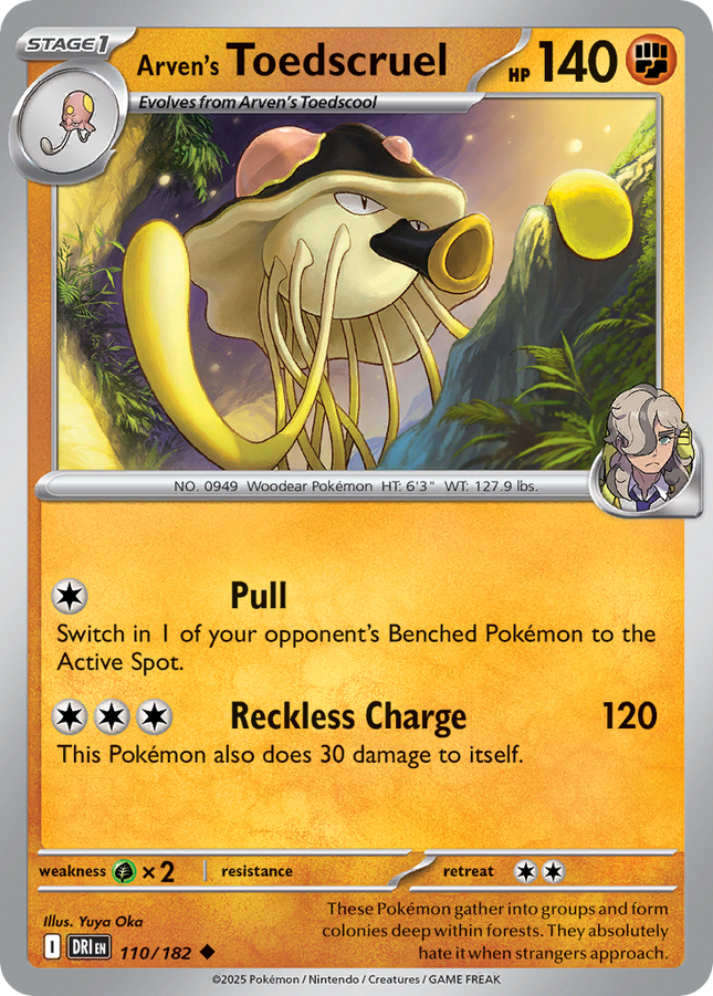 Arven's Toedscruel #110/182 Uncommon (Reverse Holofoil) / Destined Rivals