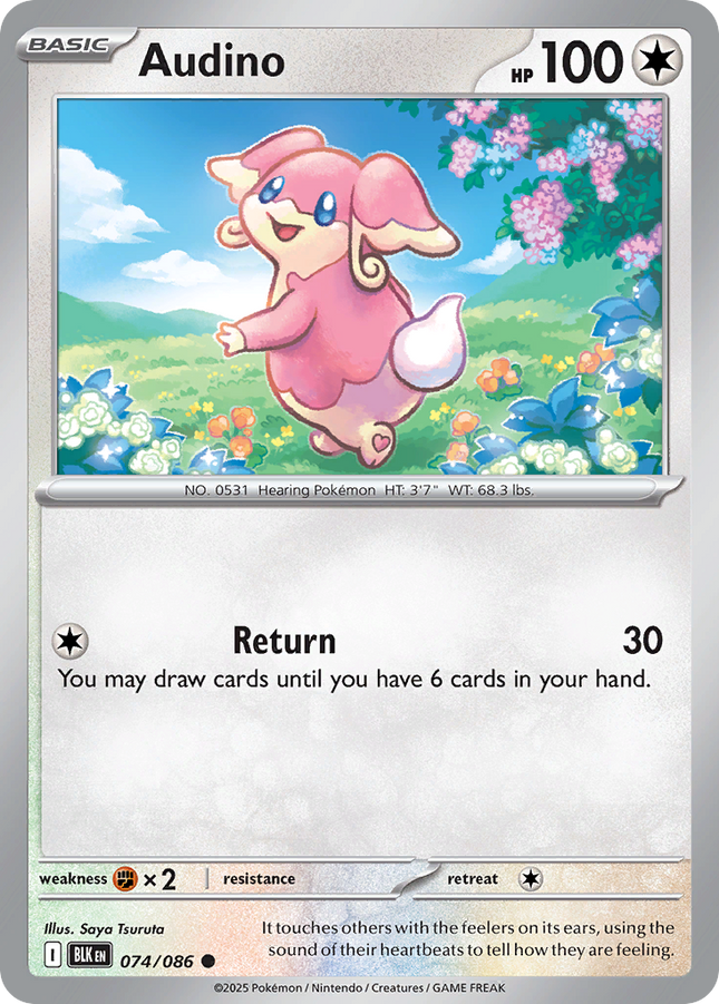 Audino #074/086 Common (Reverse Holofoil) / Black Bolt