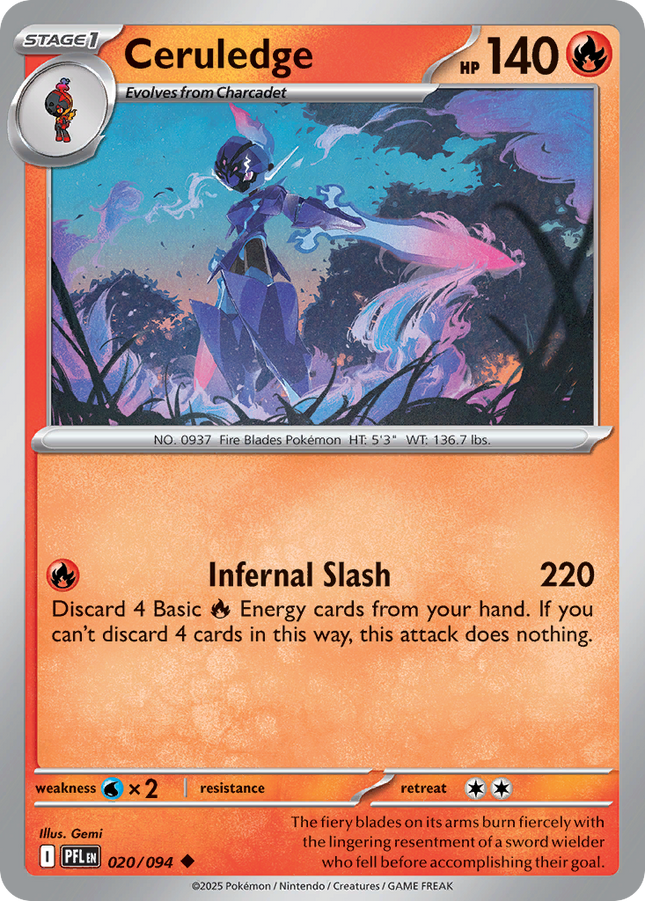 Ceruledge #020/094 Uncommon (Reverse Holofoil) / Phantasmal Flames