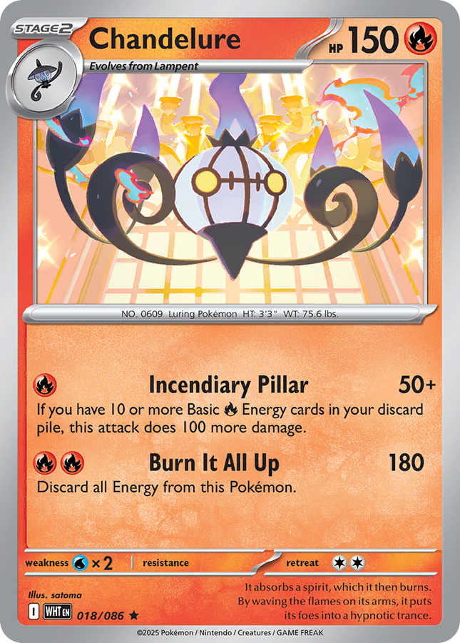 Chandelure #018/086 Rare (Holofoil) / White Flare