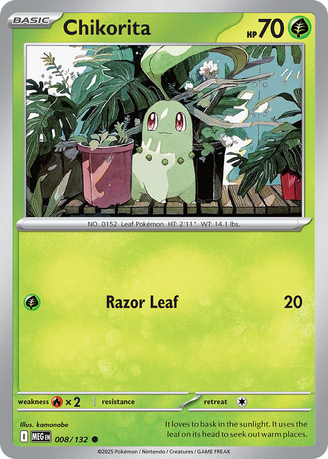 Chikorita #008/132 Common (Reverse Holofoil) / Mega Evolution