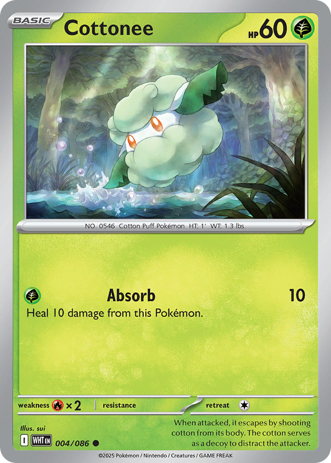 Cottonee #004/086 Common (Reverse Holofoil) / White Flare