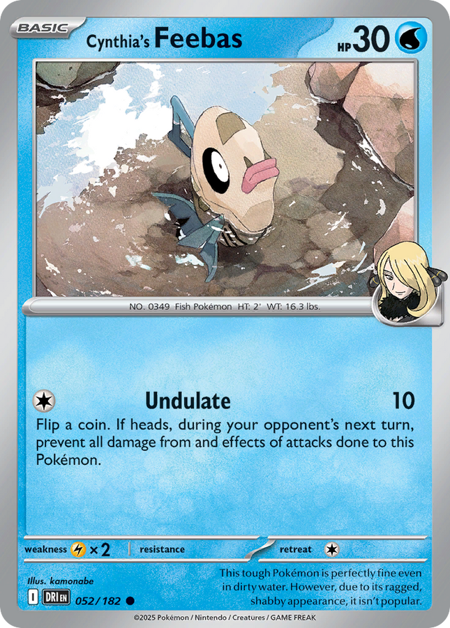 Cynthia's Feebas #052/182 Common (Reverse Holofoil) / Destined Rivals