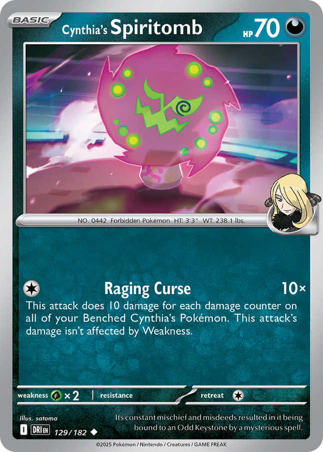 Cynthia's Spiritomb #129/182 Uncommon (Reverse Holofoil) / Destined Rivals