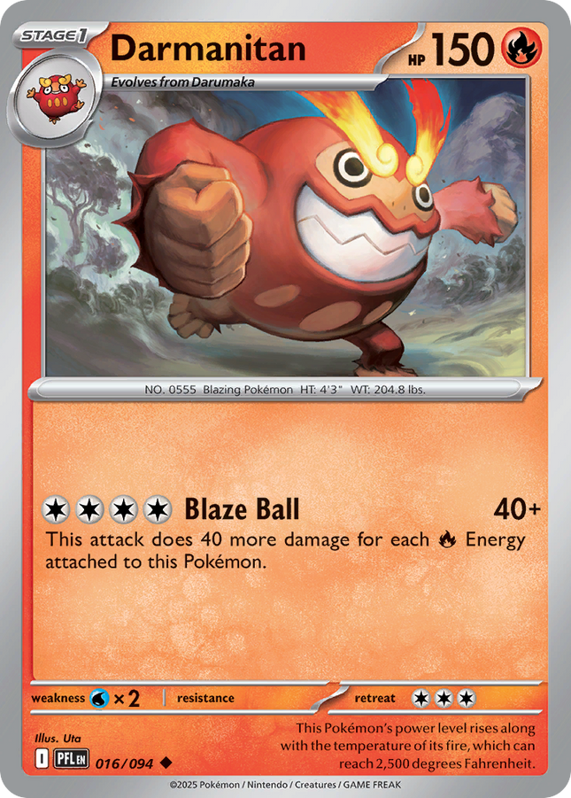 Darmanitan #016/094 Uncommon (Reverse Holofoil) / Phantasmal Flames
