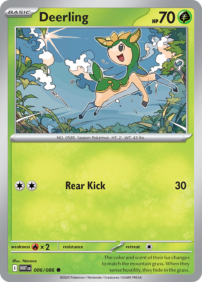 Deerling #006/086 Common (Reverse Holofoil) / White Flare