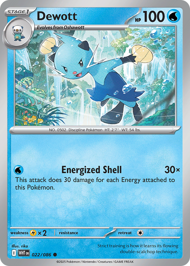 Dewott #022/086 Common / White Flare
