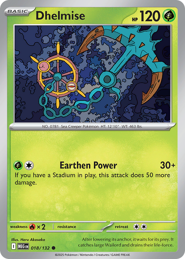 Dhelmise #018/132 Common (Reverse Holofoil) / Mega Evolution