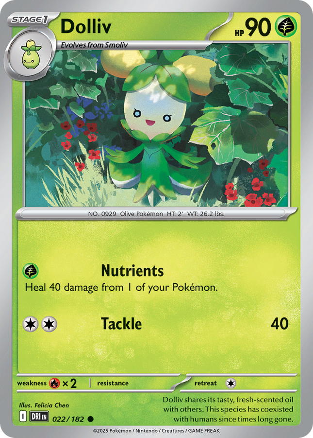 Dolliv #022/182 Common (Reverse Holofoil) / Destined Rivals